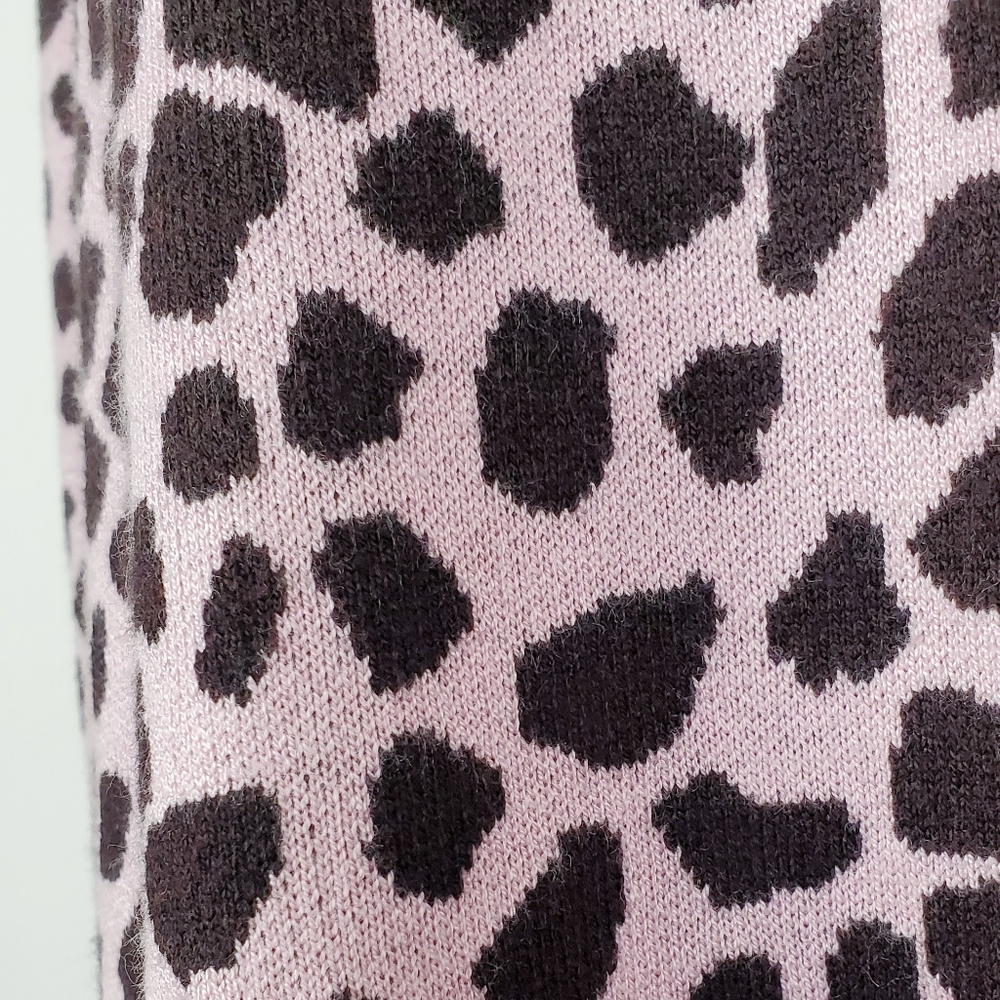 ANN TAYLOR Pink Jacquard Animal Sweater Dress M - Picture 8 of 9